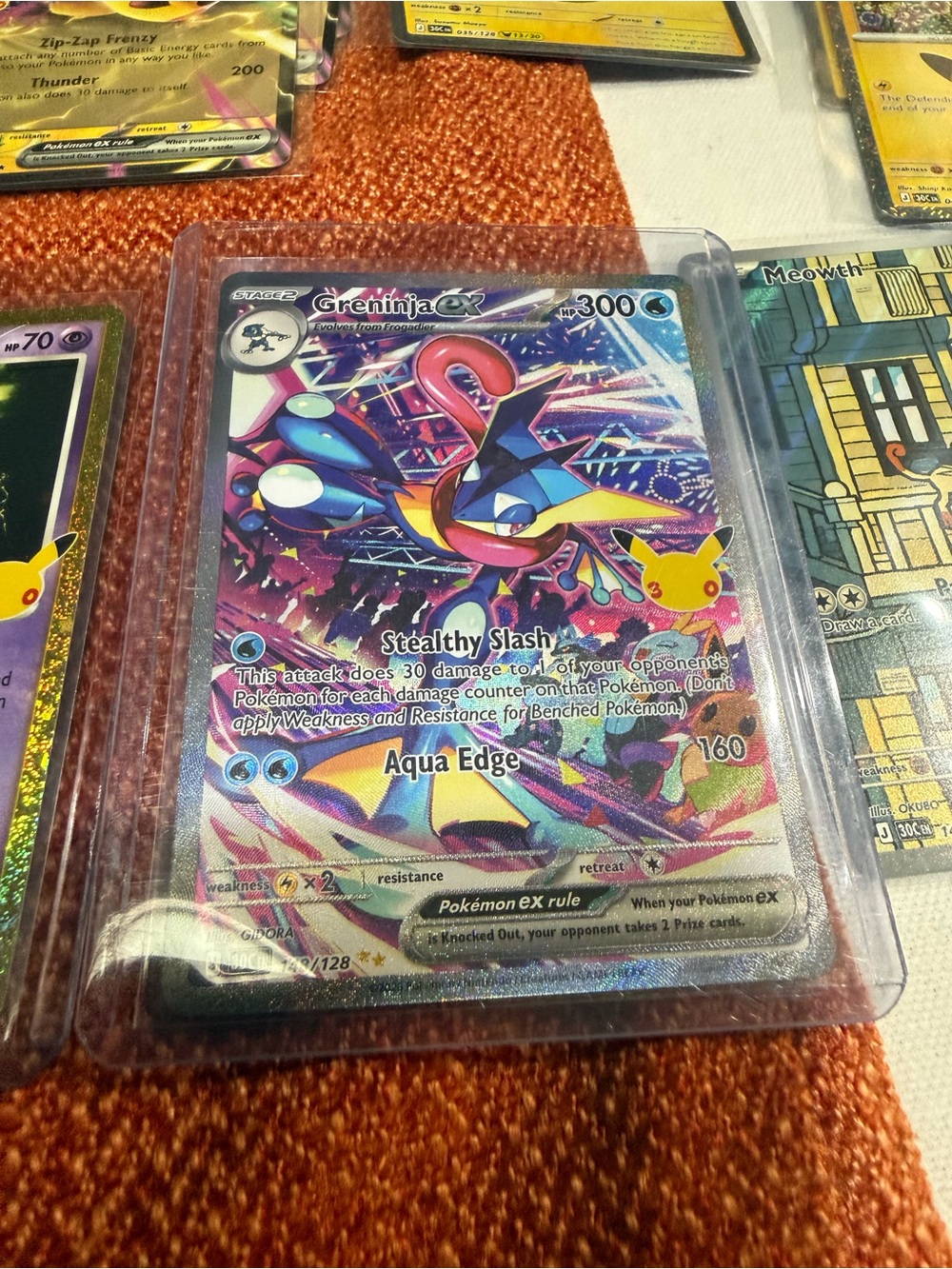 Pokemon Greninja EX Holographic Card - Blue, Pink & Purple Foil